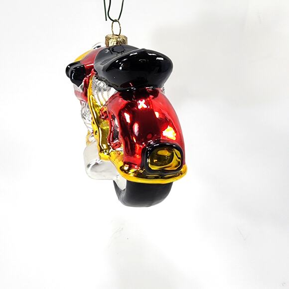 Red Glass Blown Motorcycle Ornament - Picture 5 of 5